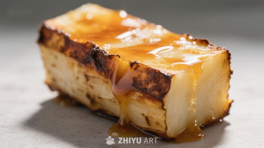 焦糖淋面的烤制甜品