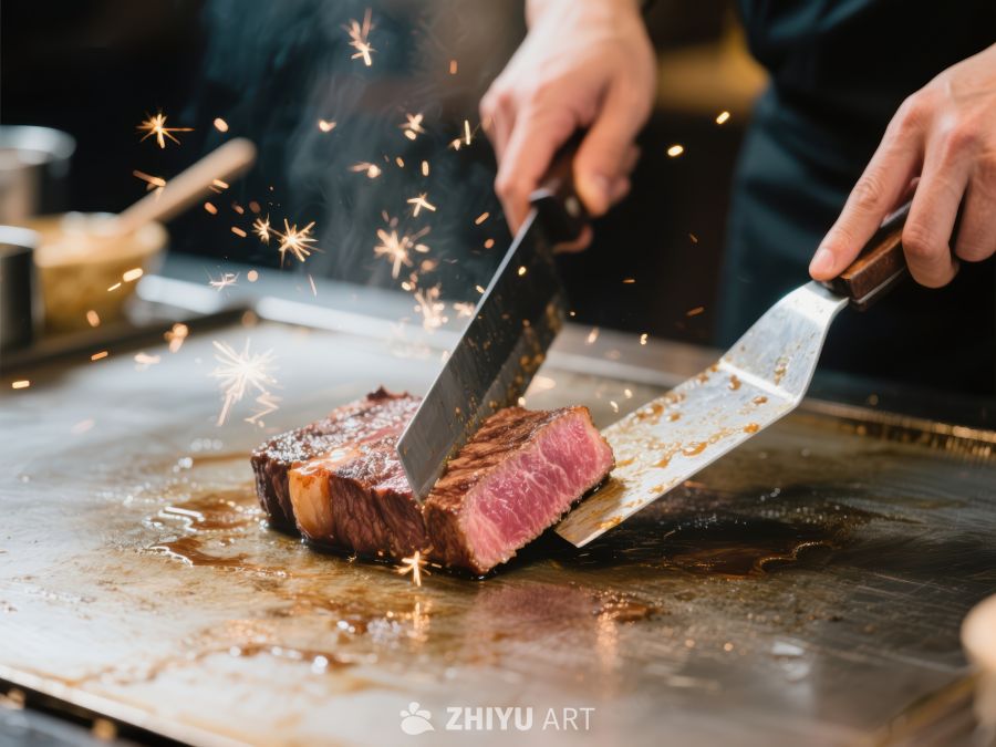 铁板烧制牛肉，火花四溅 1188