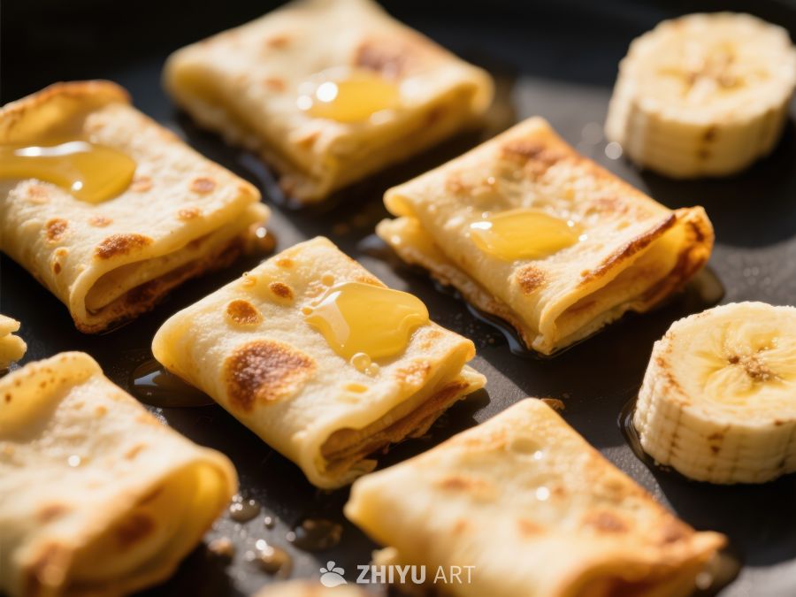 蜂蜜香蕉煎饼卷，美味早餐 255