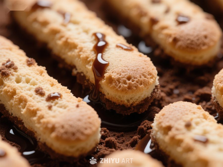 手指饼干淋巧克力酱