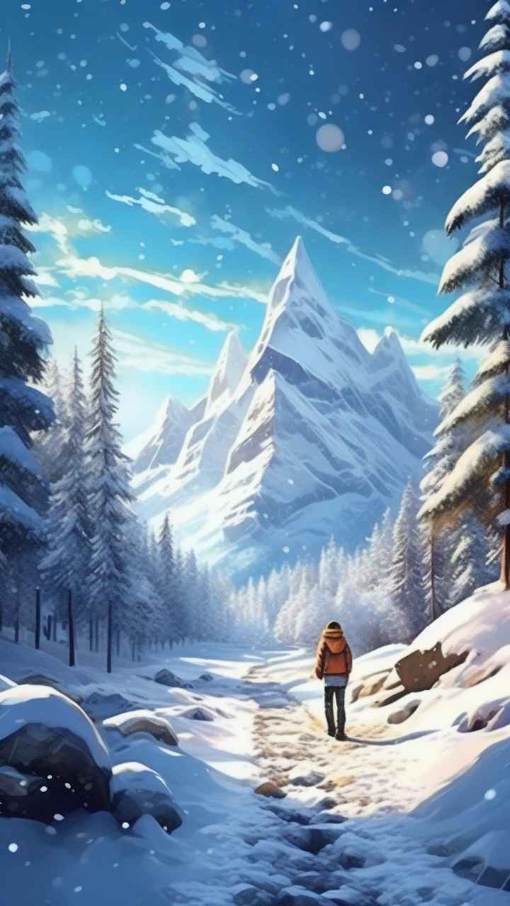 插画冬季背景图 27