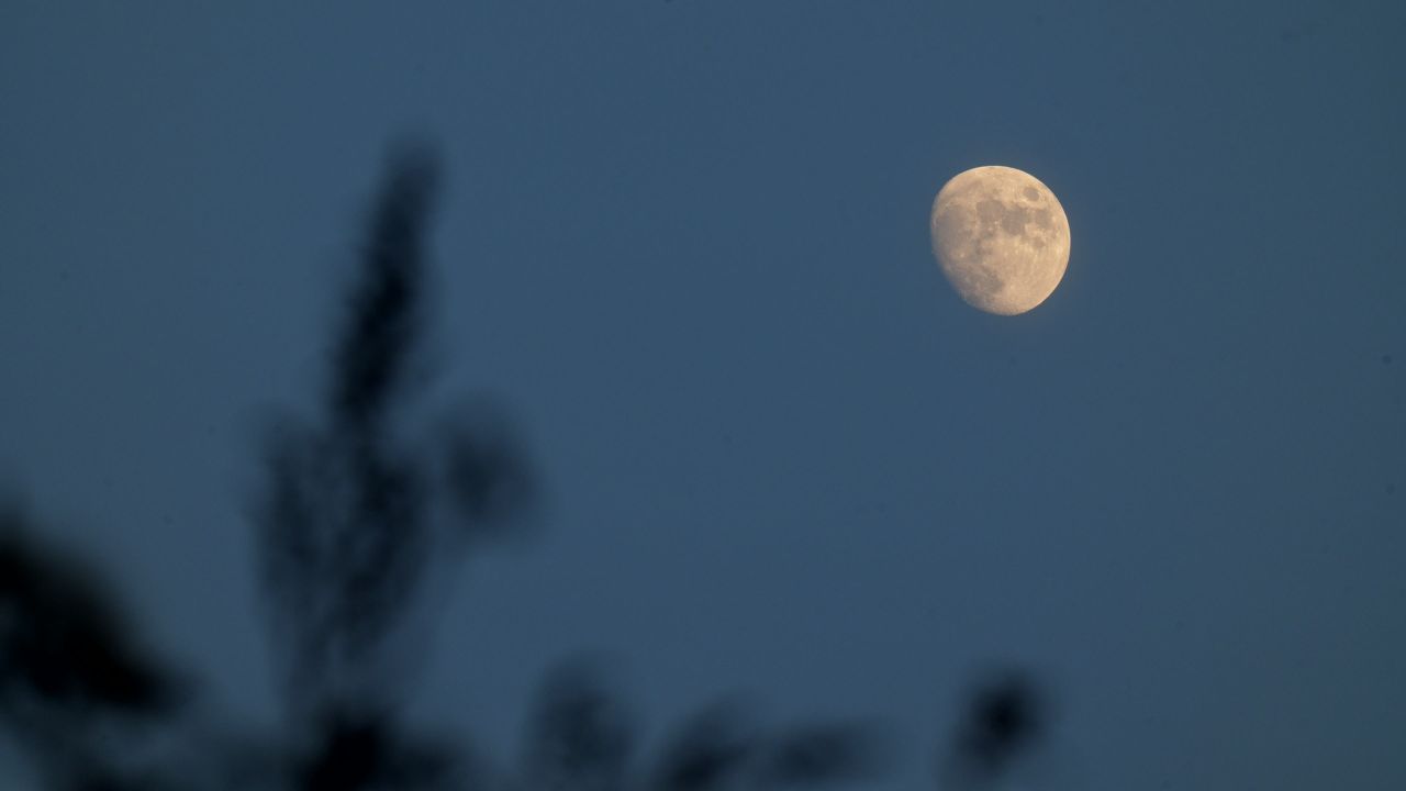 傍晚唯美月亮