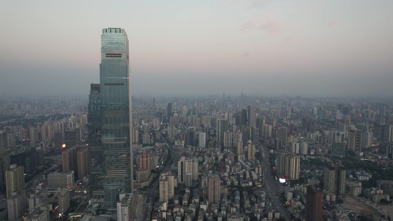 湖南长沙城市风光地标建筑航拍 