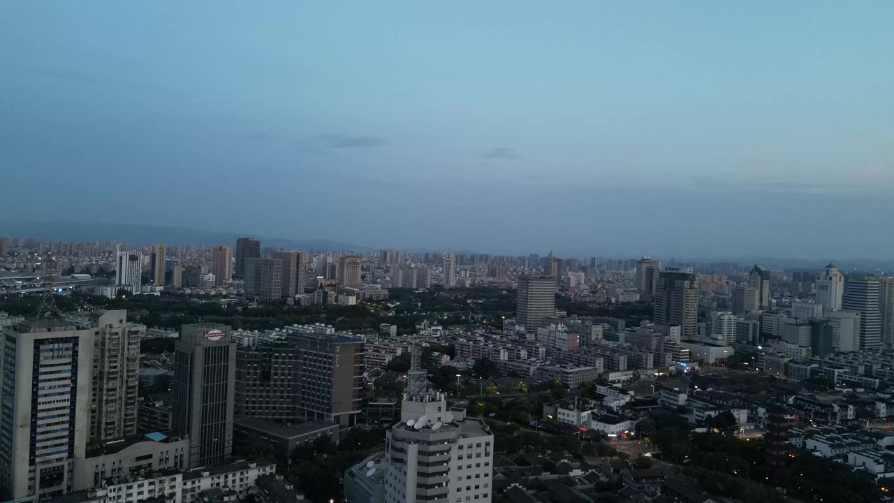  航拍浙江宁波城市风光宁波建设