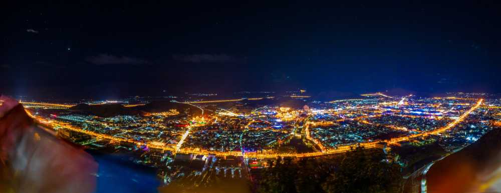 香格里拉 城区全景 夜景