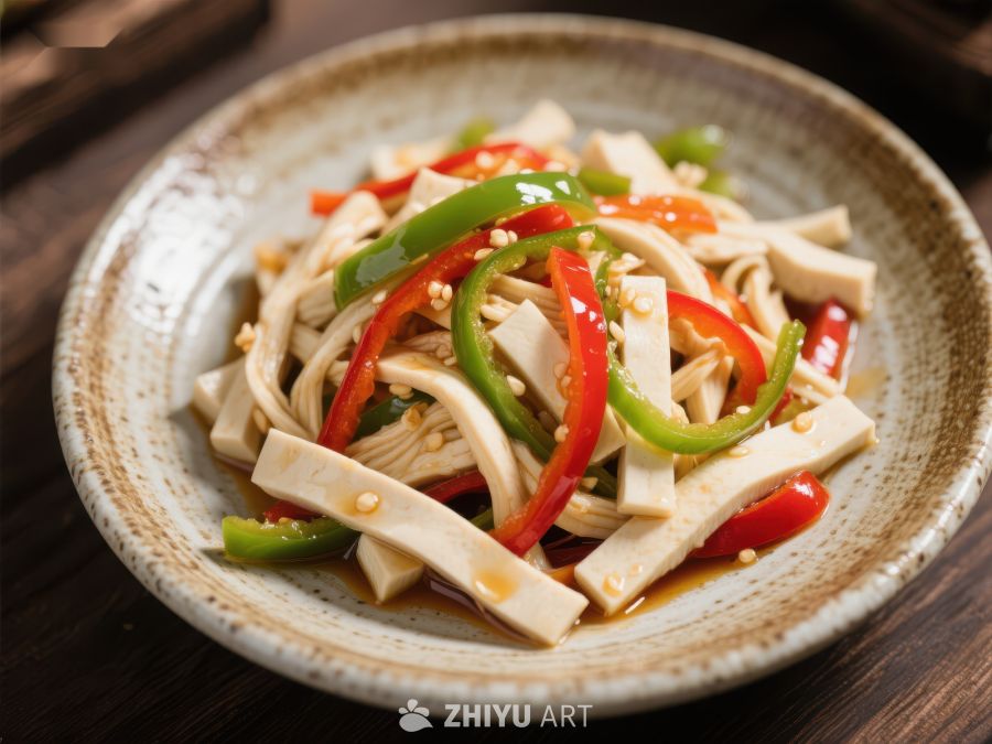 凉拌豆皮配彩椒 826