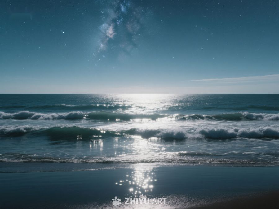 夜幕下的海浪与星光 495