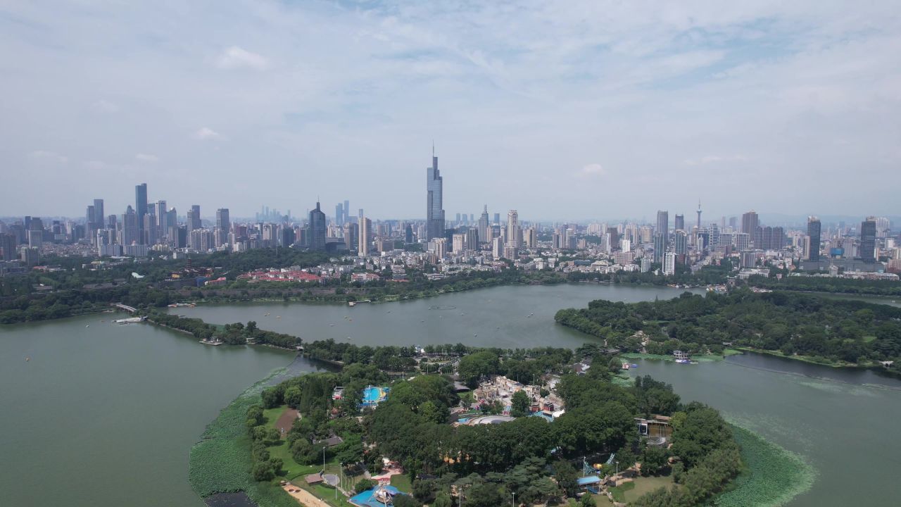 江苏南京城市风光航拍 