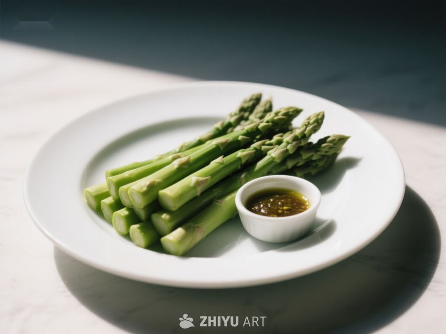 新鲜芦笋配蘸酱，简约美食 455