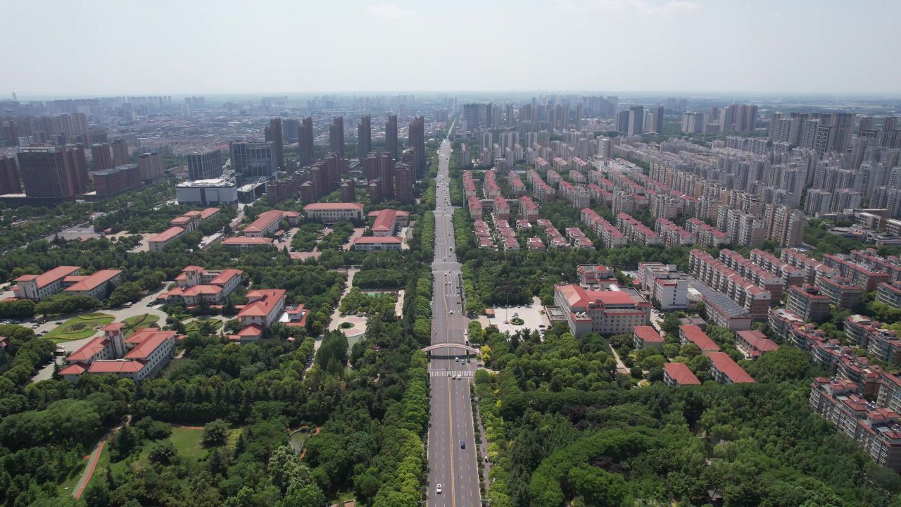河南许昌城市风光地标建筑航拍 