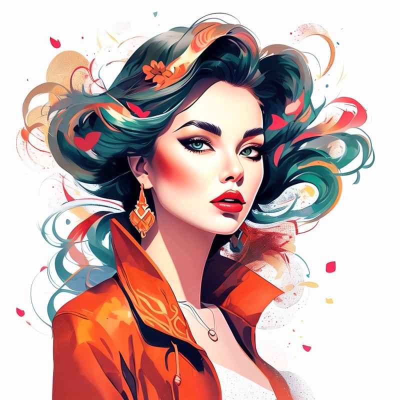 时尚插画美女 9