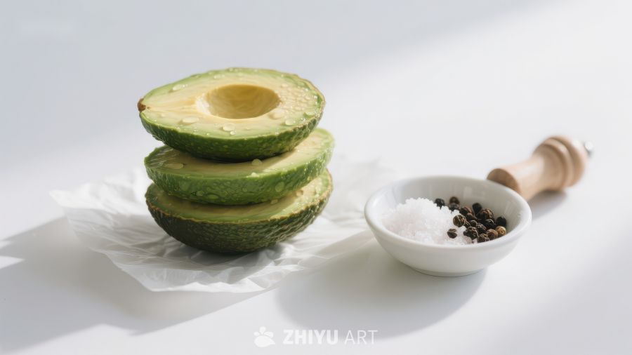 切片牛油果与盐胡椒调味