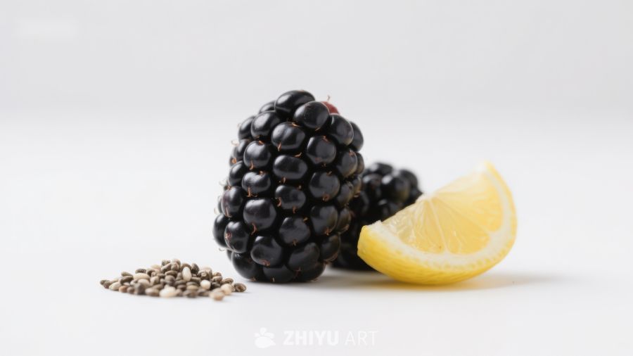 黑莓柠檬与种子的清新组合 95