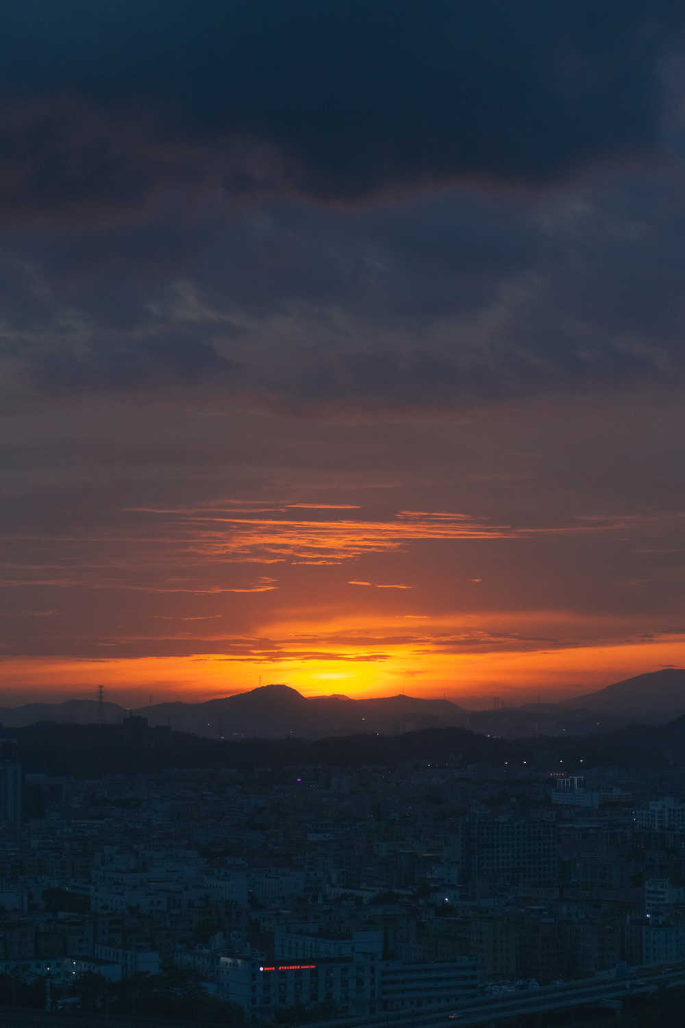 地平线上的太阳