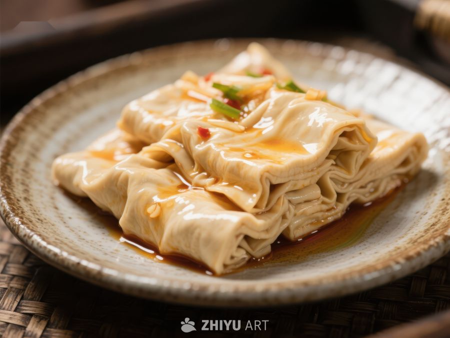 美味豆皮，淋上酱汁的中式小吃 995