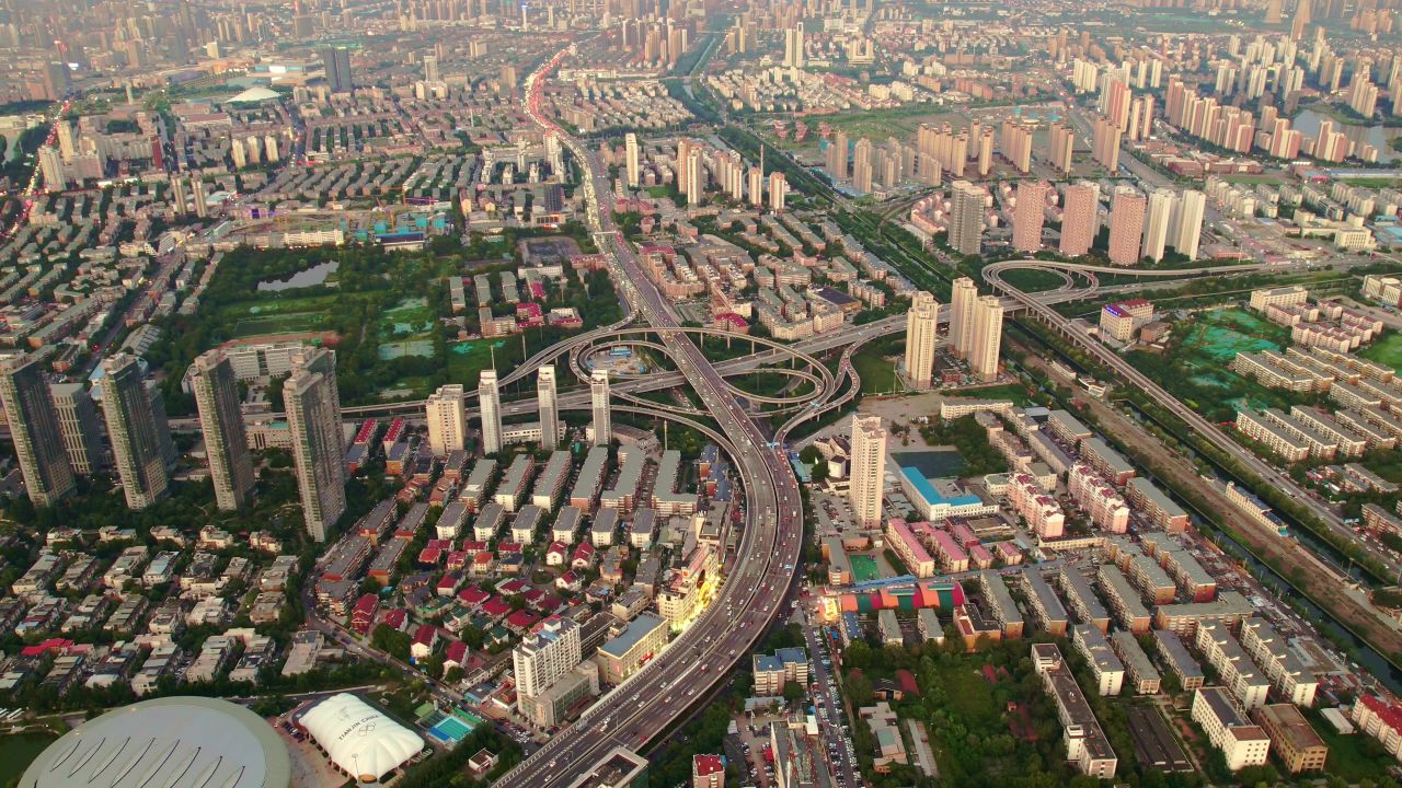 天津中石油桥交通光轨延时摄影