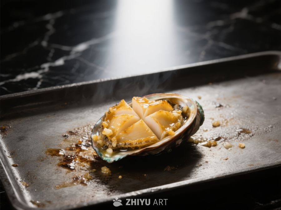 烤制扇贝，美味海鲜特写