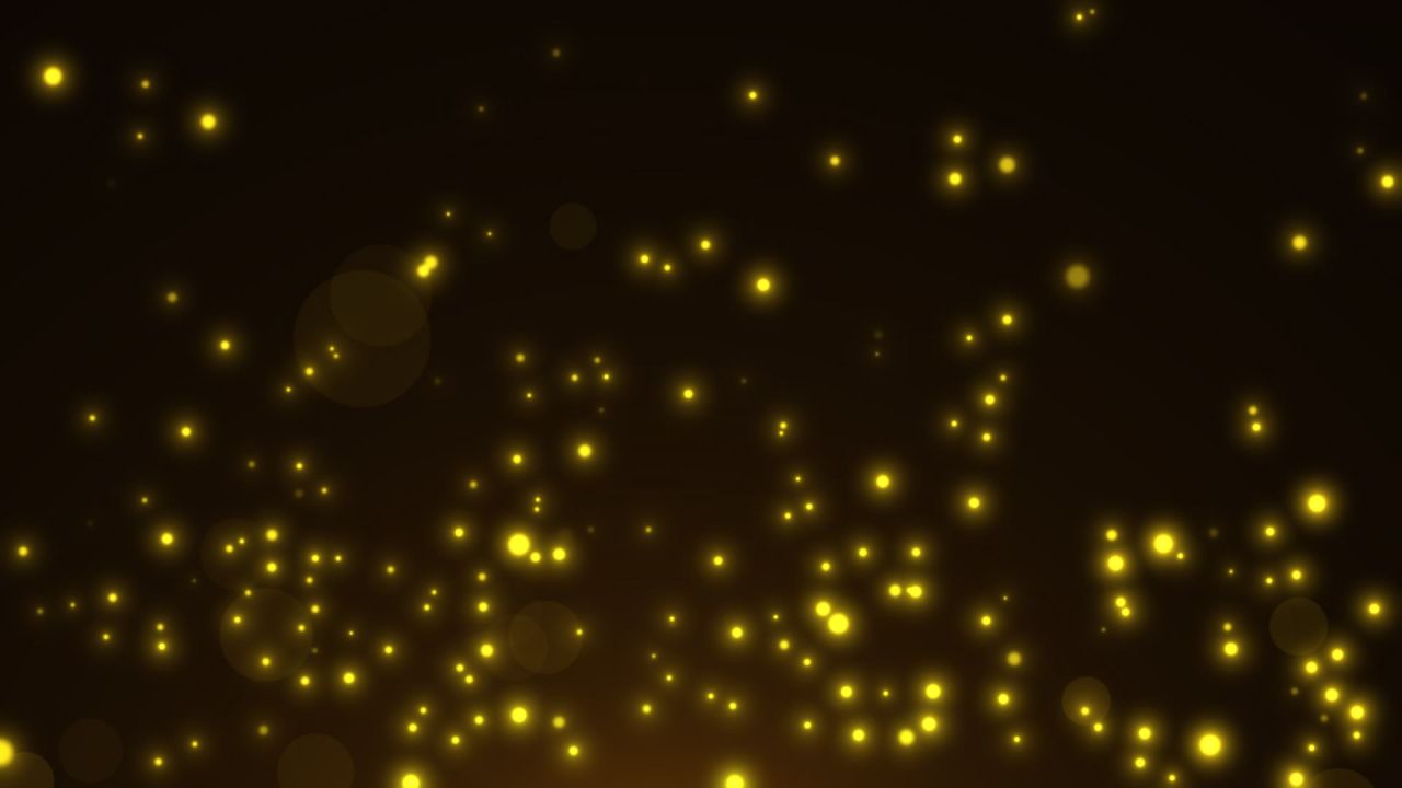 发光粒子 萤光 精灵 舞台科技背景 金色 星星 闪烁