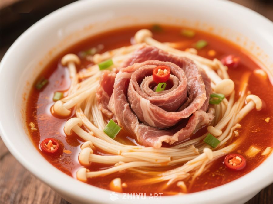 精致牛肉金针菇汤 409