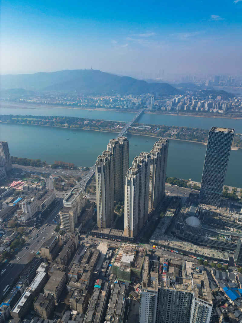 湖南长沙城市风光航拍摄影图