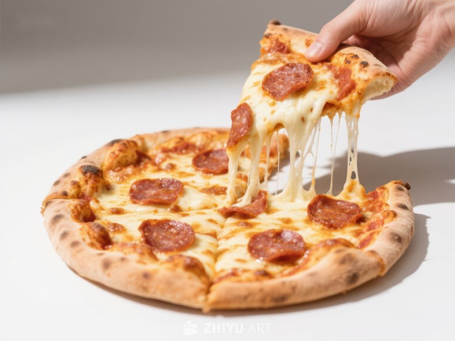 手撕披萨，奶酪拉丝诱人