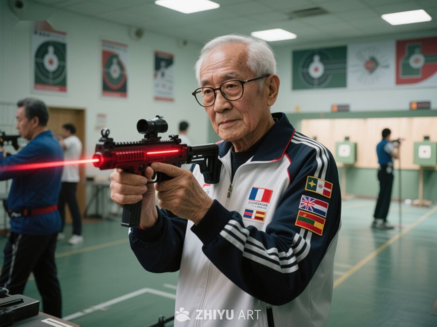 老人室内射击训练 462