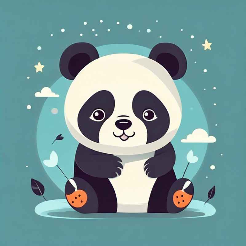 可爱熊猫插画简约风格 113