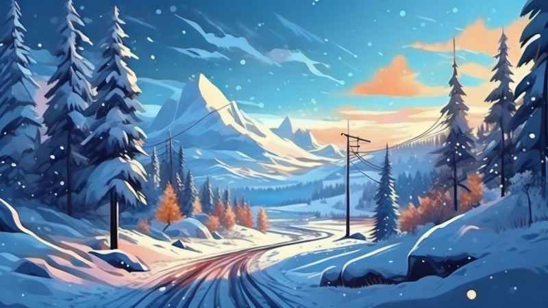 插画冬季背景图 54