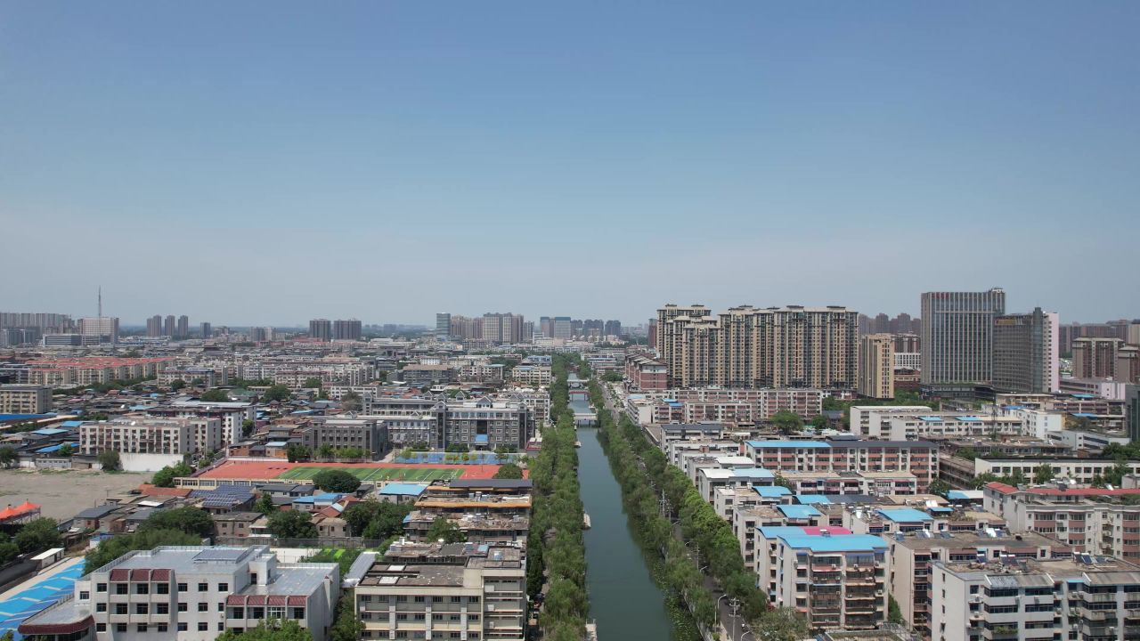 河南许昌城市风光地标建筑航拍 