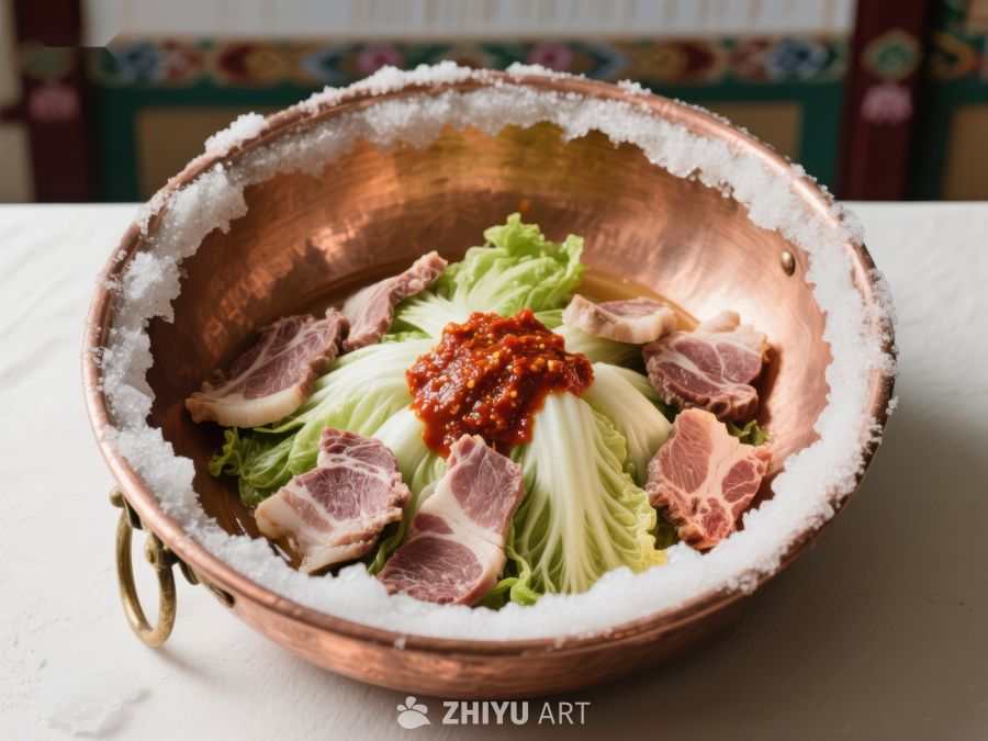 铜碗冰镇肉类与蔬菜料理 751