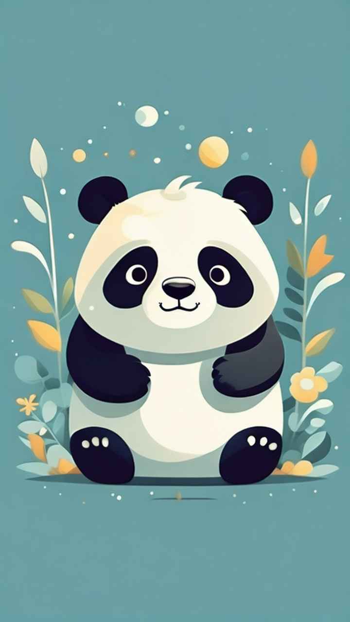 可爱熊猫插画简约风格 133
