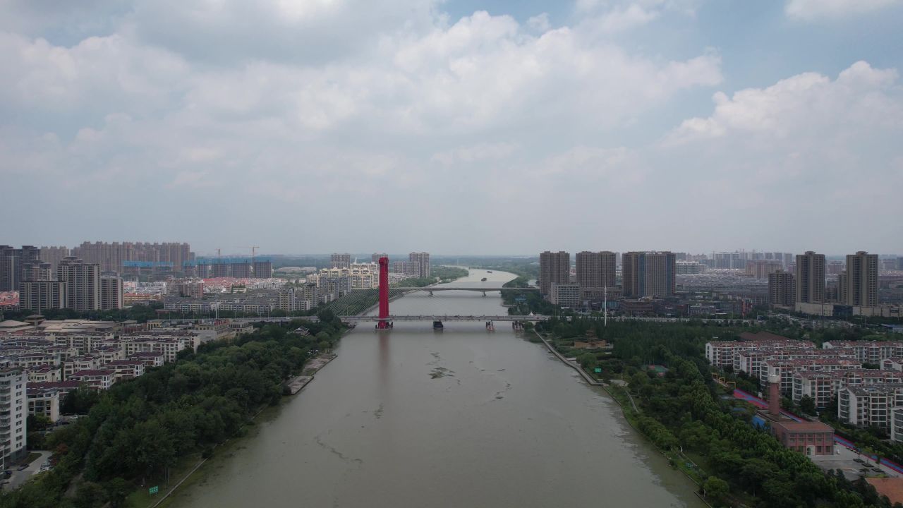江苏宿迁城市风光地标建筑航拍 