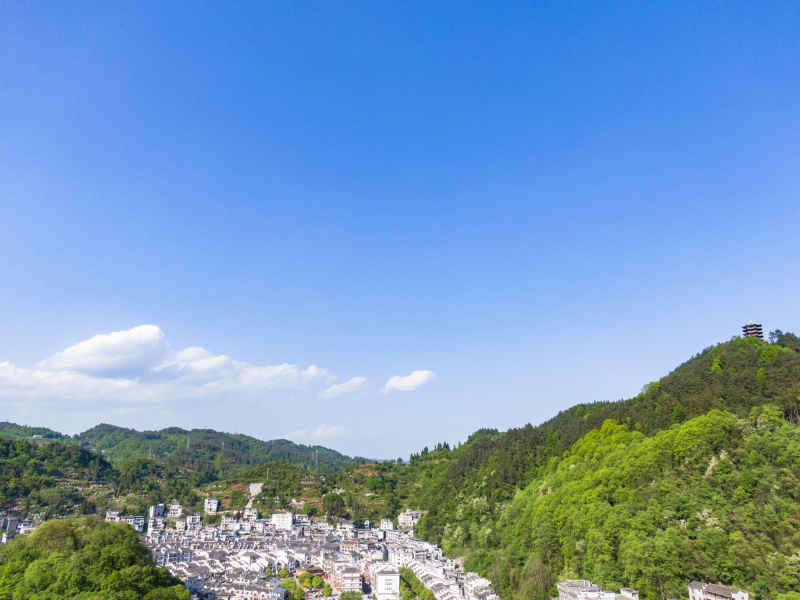 湖南湘西凤凰古城航拍