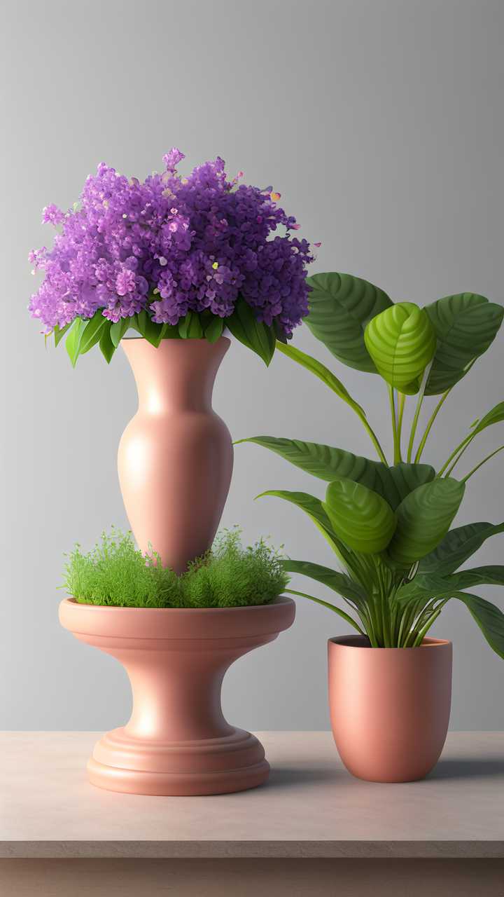 绿植花瓶摆放场景