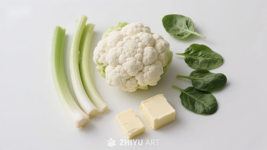 蔬菜与黄油食材摆拍