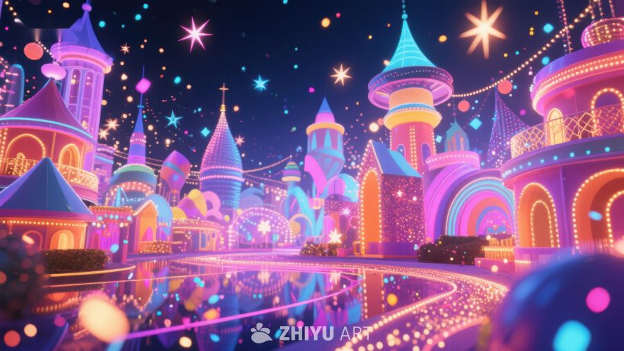 梦幻城堡夜景 246