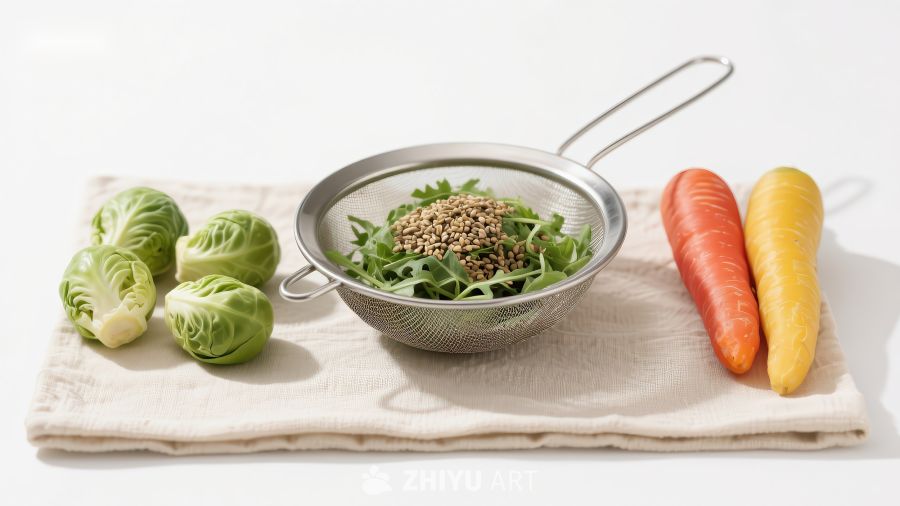 新鲜蔬菜与调味料的组合