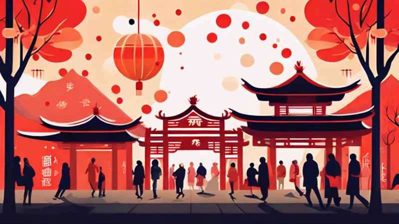 春节逛庙会插画背景 18