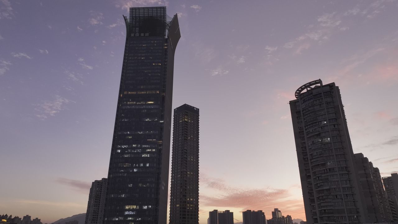 温州城市晚霞和夜景 12