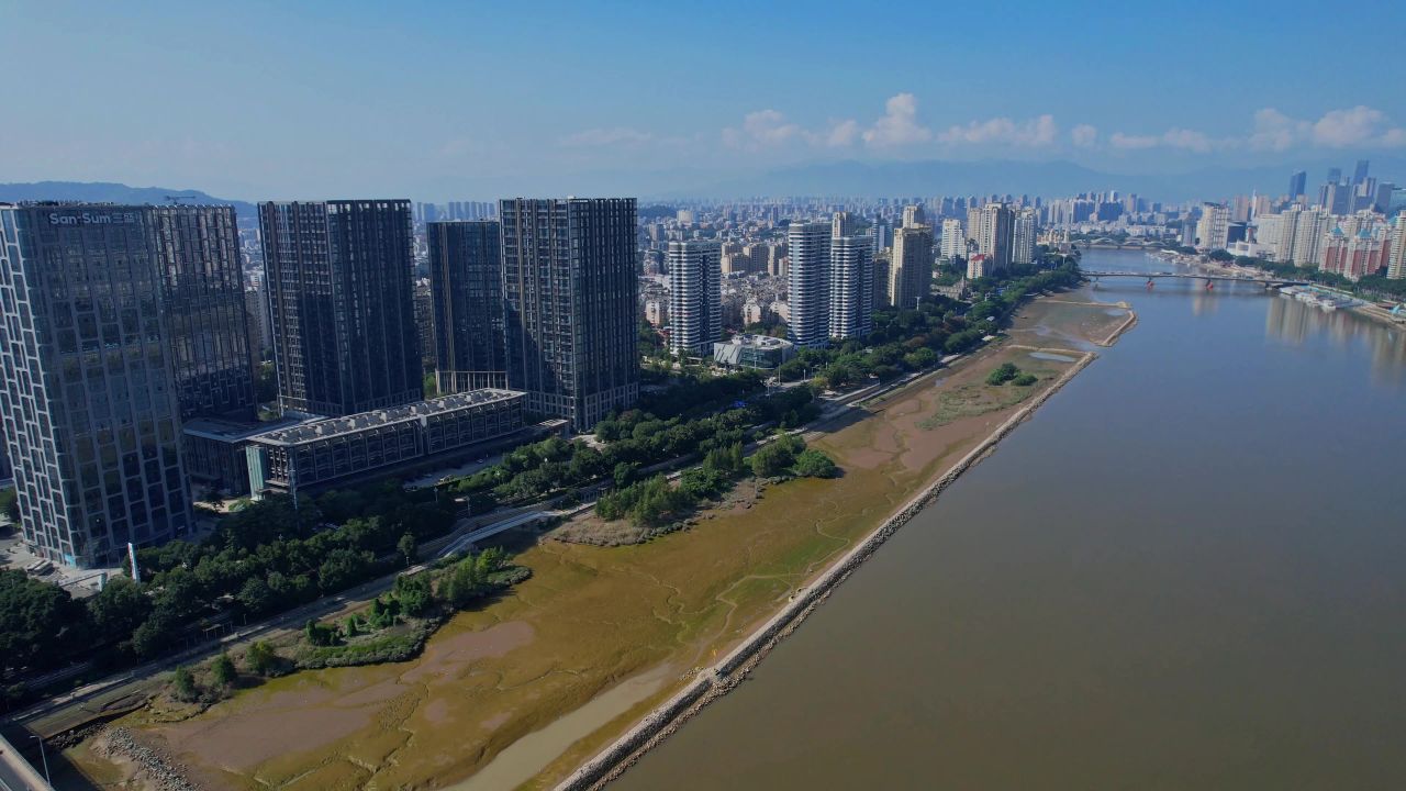航拍福州鳌峰大桥景观
