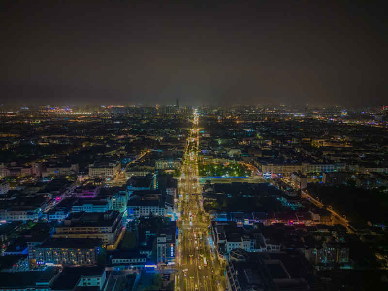 航拍 江苏 苏州 城市 夜景
