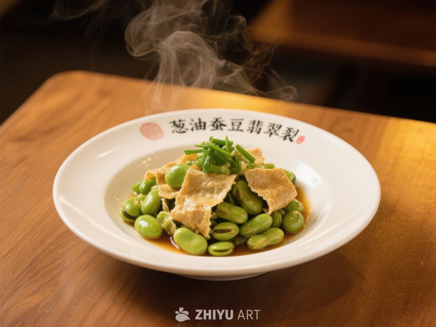 热气腾腾的蚕豆炒菜 758