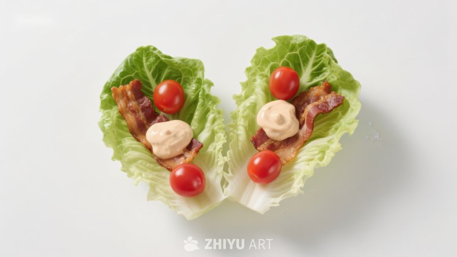生菜包裹培根樱桃番茄沙拉