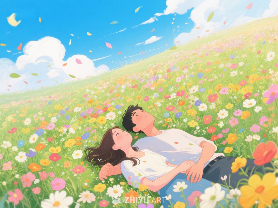 花海中相依的恋人 357