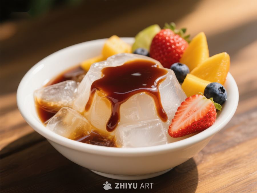 冰块水果甜品，淋上浓郁酱汁 18