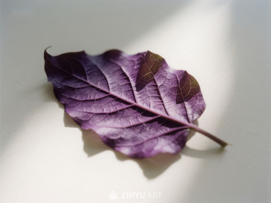 紫色叶片在光影下的静谧之美 750
