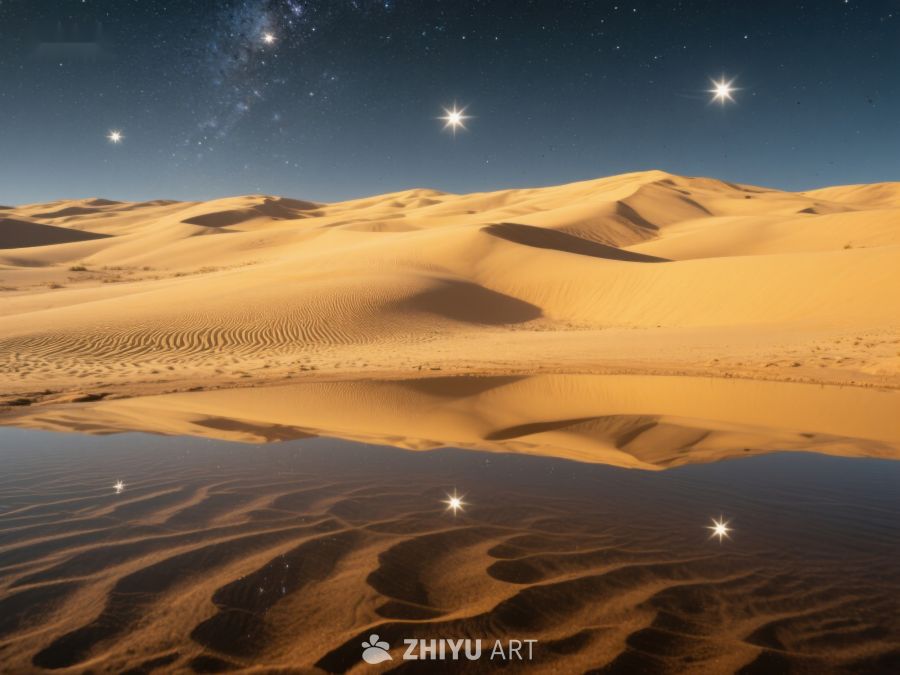 沙漠夜景与星空倒影 99