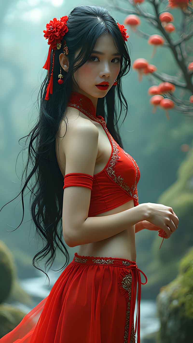 红色女郎户外拍摄 64