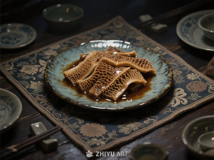 美味卤制牛肚，传统中式佳肴 1021