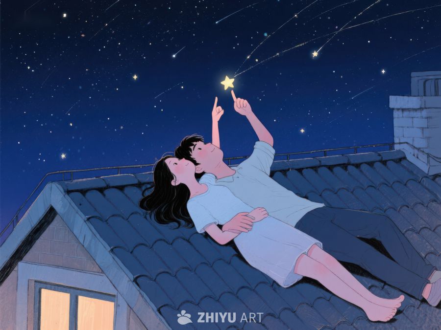 屋顶夜空下的浪漫时刻 921